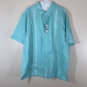 Cubavera Mint Linen/Cotton Button Down